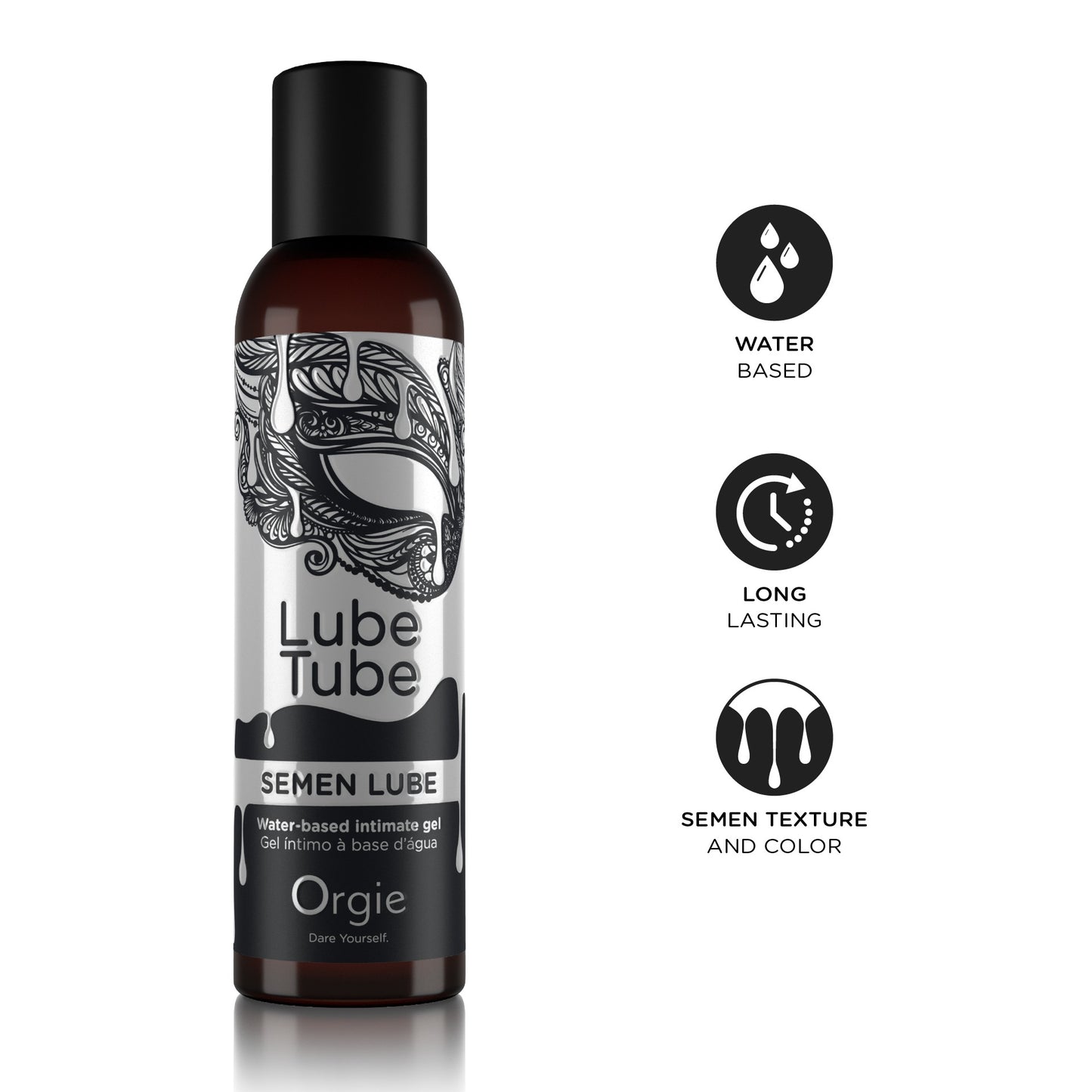 Water-based intimate gel that resembles semen for its texture and viscosity