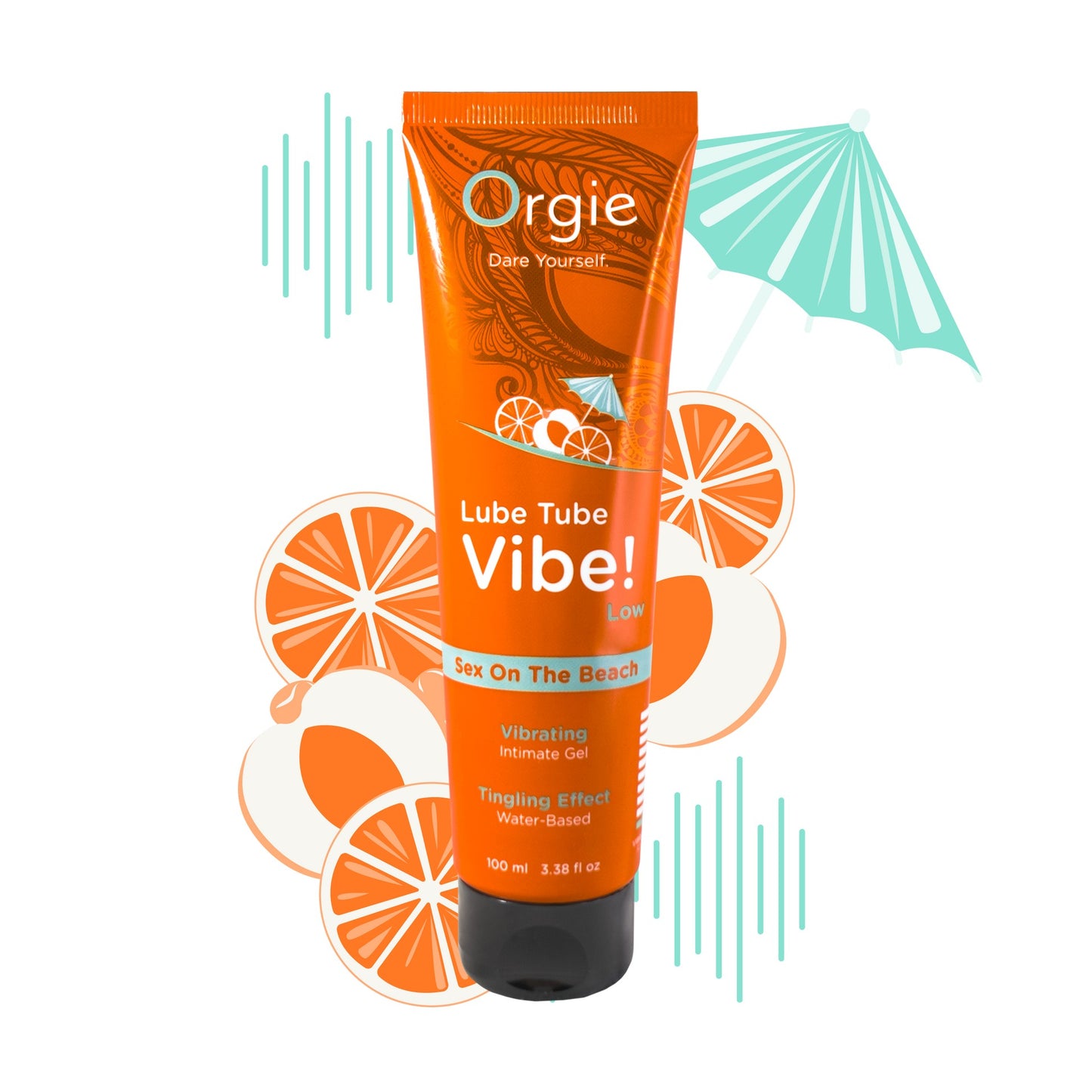 Water-based kissable intimate gel with the genuine tropical flavour of the Sex On The Beach cocktail and exciting tingling ef