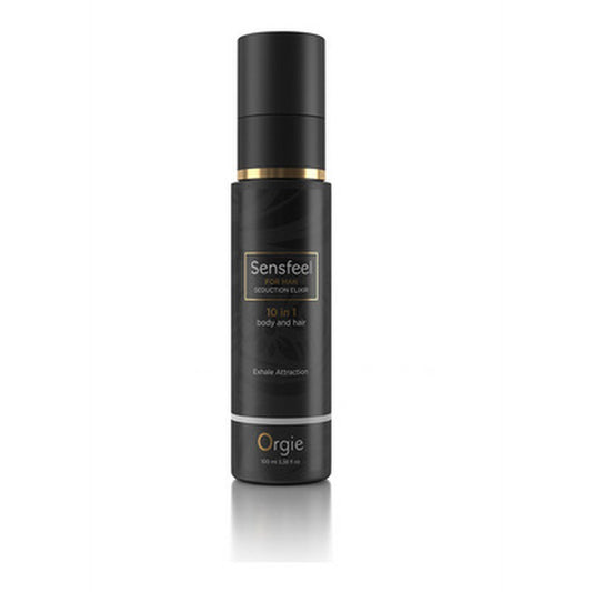 Pheromone body and hair lotion formulated with the natural-based ingredient Sensfeel For Him™ and seductive masculine fragran