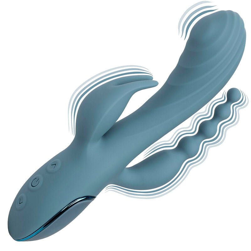 CALEXOTICS - VIBRADOR TRIPLO ECSTASY CINZA - Infernum Store