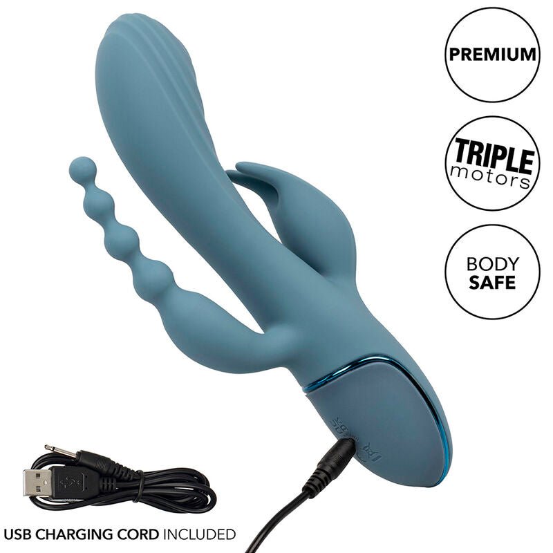 CALEXOTICS - VIBRADOR TRIPLO ECSTASY CINZA - Infernum Store