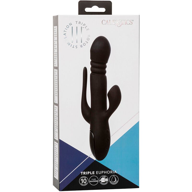 CALEXOTICS - VIBRADOR TRIPLO EUPHORIA PRETO - Infernum Store