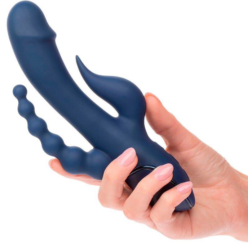 CALEXOTICS - VIBRADOR TRIPLO ORGASM AZUL - Infernum Store