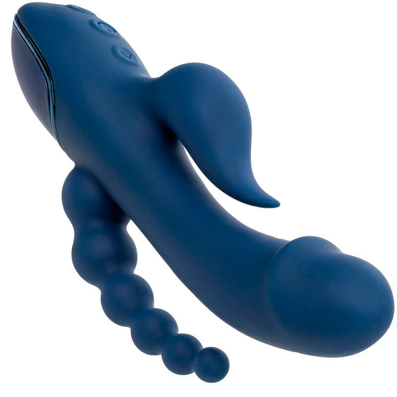 CALEXOTICS - VIBRADOR TRIPLO ORGASM AZUL - Infernum Store