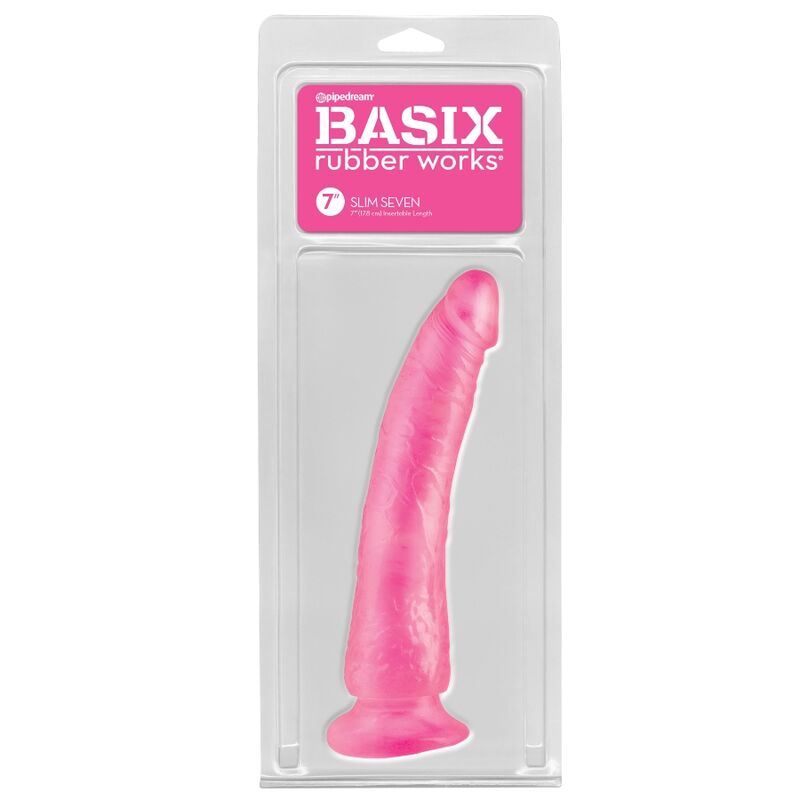 BASIX - JELLY PENIS SLIM 19 CM ROSA - Infernum Store