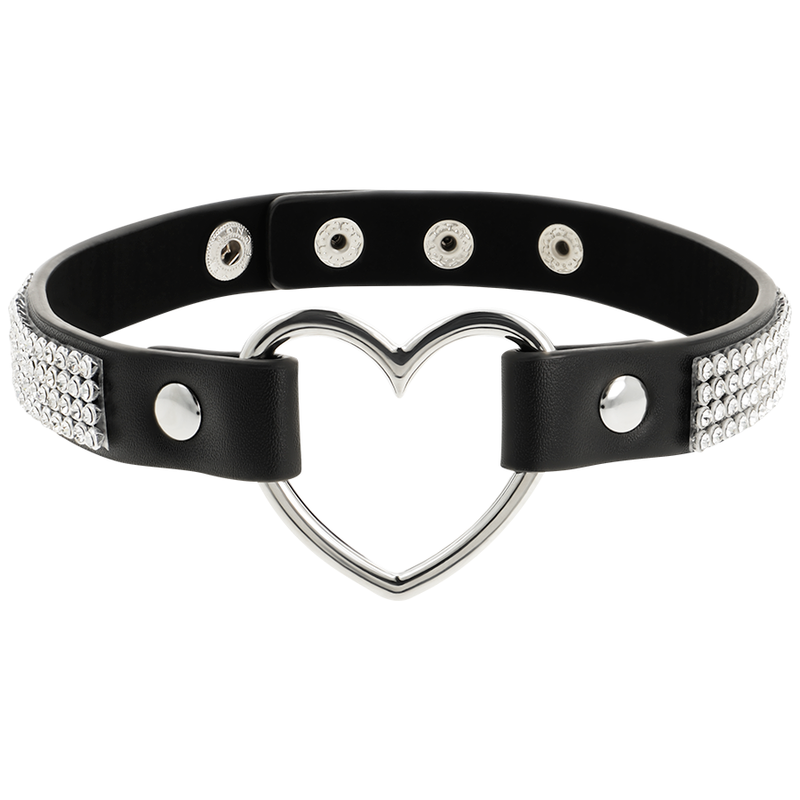 COQUETTE CHIC DESIRE - GARGANTILHA DE COURO VEGANO COM CORAO - Infernum Store