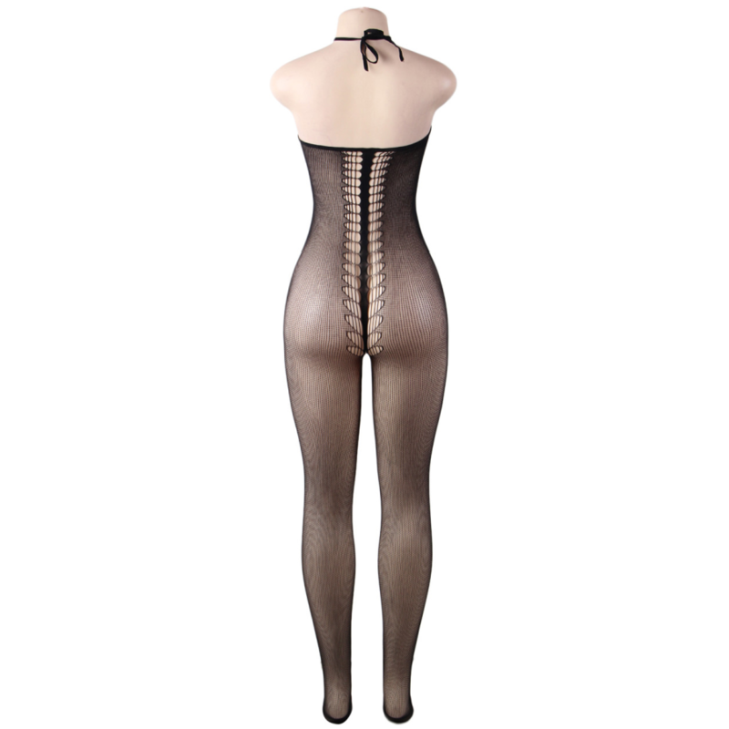 QUEEN LINGERIE - HALTER NECK BODYSTOCKING S/L - Infernum Store