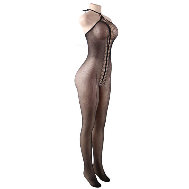 QUEEN LINGERIE - HALTER NECK BODYSTOCKING S/L - Infernum Store