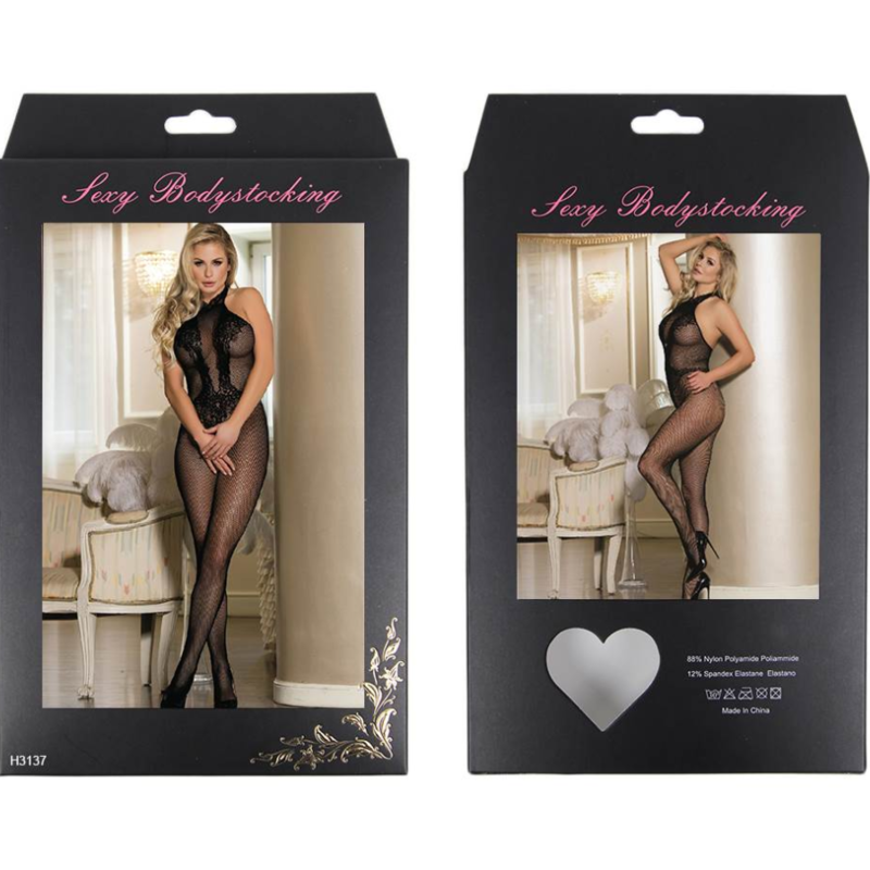 QUEEN LINGERIE - BODYSTOCKING COM ABERTURA E RENDA FLORAL S/L - Infernum Store