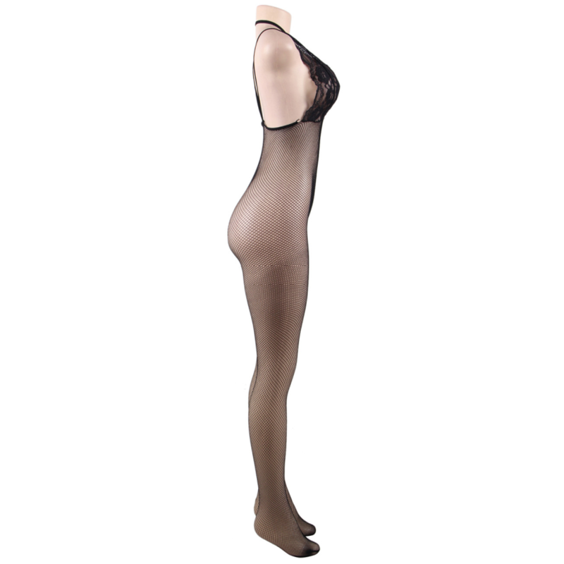 QUEEN LINGERIE - BODYSTOCKING DE REDE COM ABERTURA S/L - Infernum Store