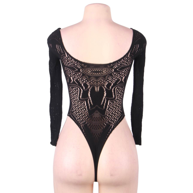 QUEEN LINGERIE - TEDDY MANGA COMPRIDA S/L - Infernum Store
