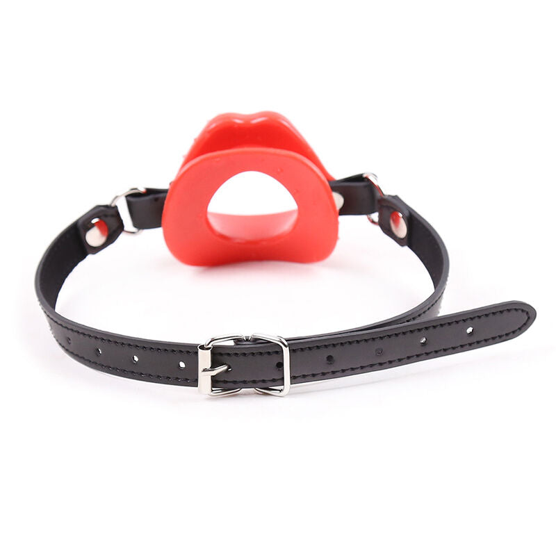 OHMAMA FETISH - MORDAÇA LIP VERMELHA COM ALÇA - Infernum Store