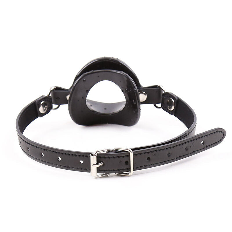 OHMAMA FETISH - GAG DE LÁBIO PRETO COM ALÇA - Infernum Store