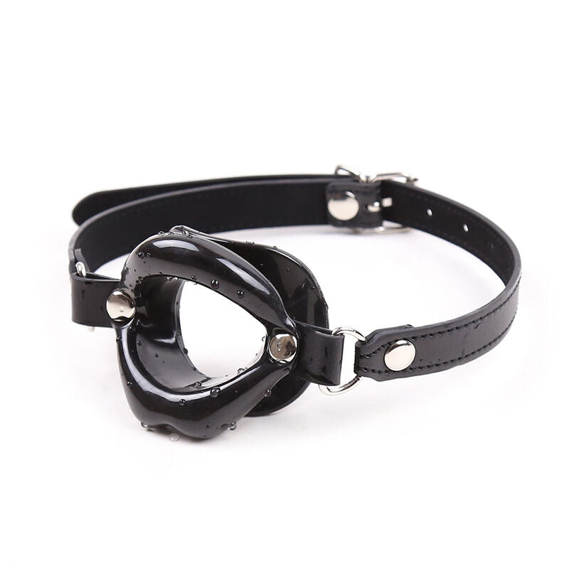 OHMAMA FETISH - GAG DE LÁBIO PRETO COM ALÇA - Infernum Store