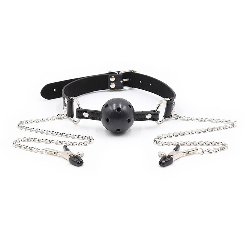 OHMAMA FETISH - MORDAA DE BOLA COM VENTILADORES E GRAMPOS DE BICO - Infernum Store