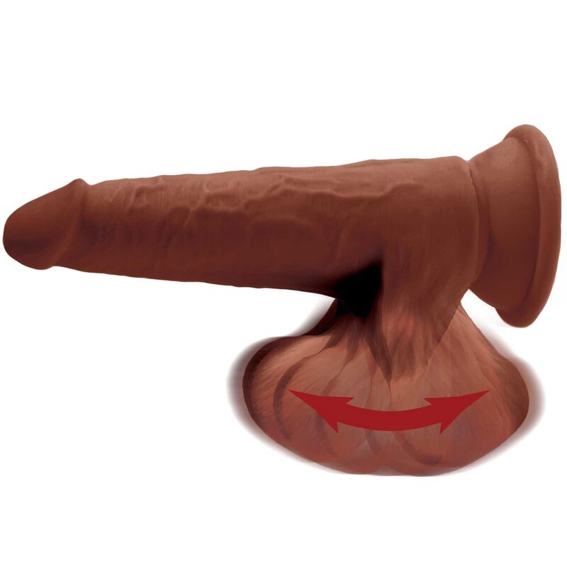 KING COCK - PLUS 3D BOLAS DE BALANO DE DILDO 24.5 CM CASTANHO - Infernum Store