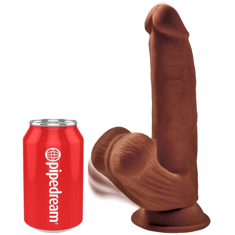 KING COCK - PLUS 3D BOLAS DE BALANO DE DILDO 24.5 CM CASTANHO - Infernum Store