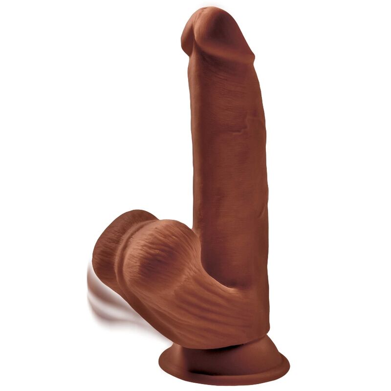 KING COCK - PLUS 3D BOLAS DE BALANO DE DILDO 24.5 CM CASTANHO - Infernum Store