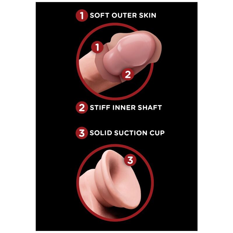 KING COCK - PLUS 3D BOLAS DE BALANO DE DILDO 24.5 CM CASTANHO - Infernum Store