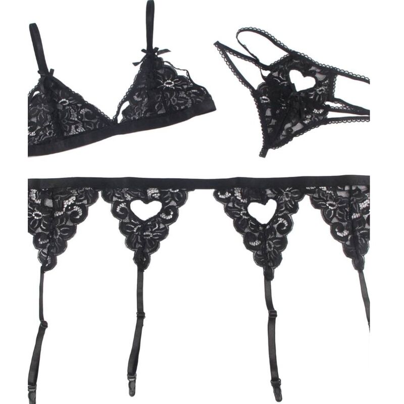 SUBBLIME SET - TRES PIEZAS SUJETADOR + LIGUERO + TANGA L/XL