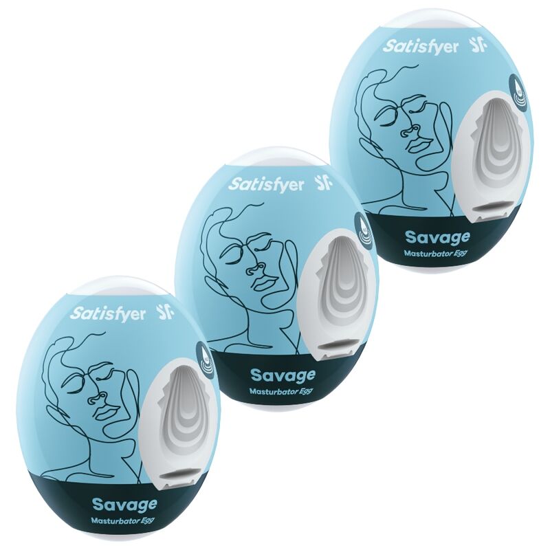 SATISFYER - 3 MASTURBATOR EGGS SAVAGE - Infernum Store