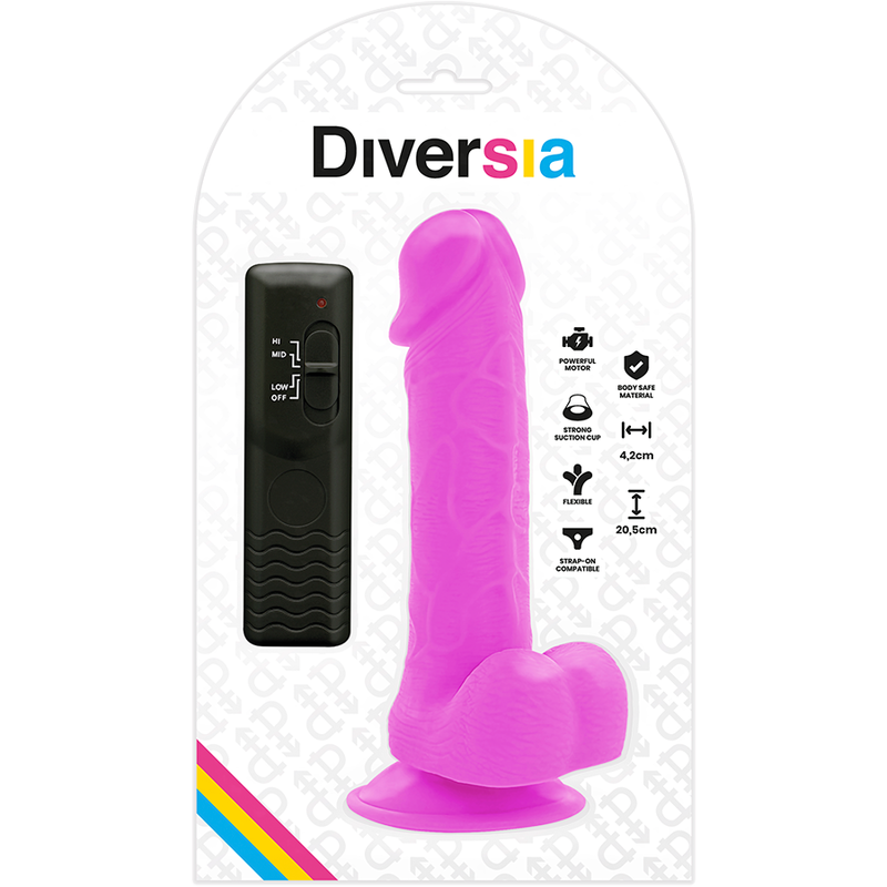 DIVERSIA - FLEXÍVEL VIBRATÓRIO ROXO 20.5 CM -O- 4.2 CM - Infernum Store