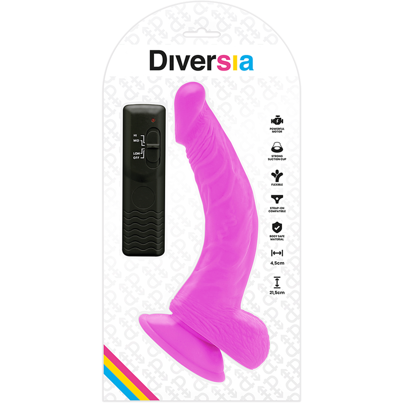 DIVERSIA -VIBRAO FLEXÍVEL DIVERSIA ROXO 21.5 CM -O- 4.5 CM - Infernum Store