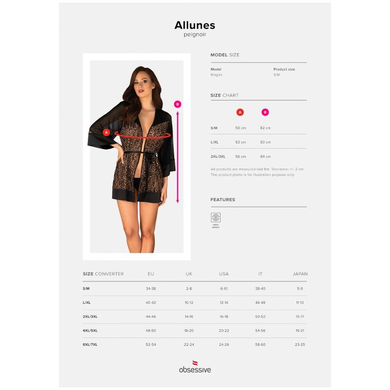 OBSESSIVE - ALLUNES PEIGNOIR L/XL - Infernum Store