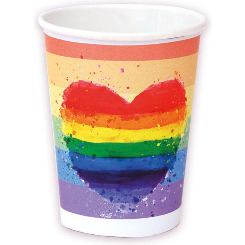 PRIDE - CONJUNTO 8 COPOS BANDEIRA LGBT - Infernum Store
