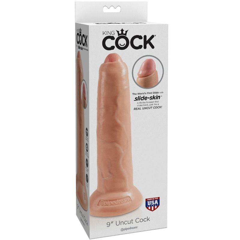 KING COCK - DILDO REALÍSTICO CARNE SEM CORTES 23 CM - Infernum Store