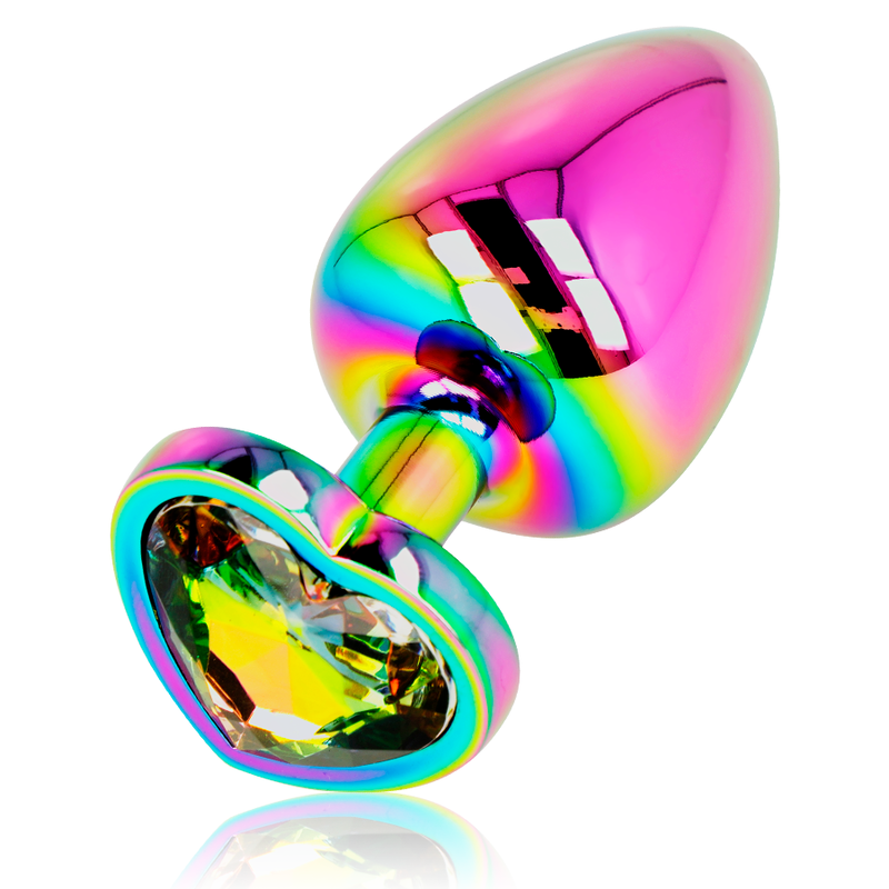 OHMAMA - PLUG ANAL DE CORAÇÃO IRIDESCENTE TAMANHO L - Infernum Store