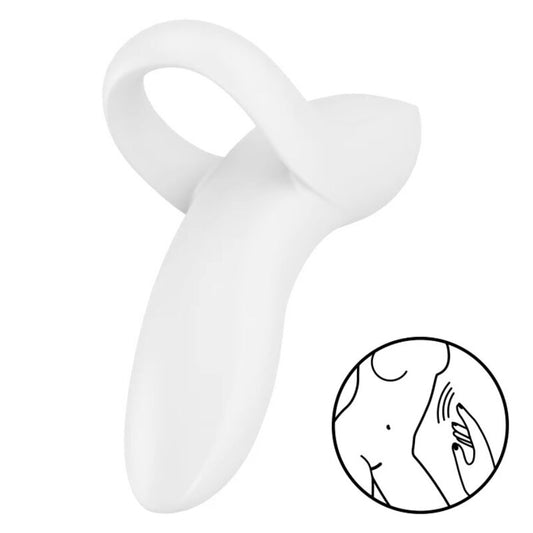 SATISFYER - BOLD LOVER FINGER VIBRATOR WHITE - Infernum Store