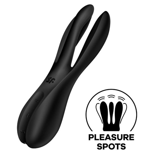 SATISFYER - THREESOME 2 VIBRATOR BLACK - Infernum Store
