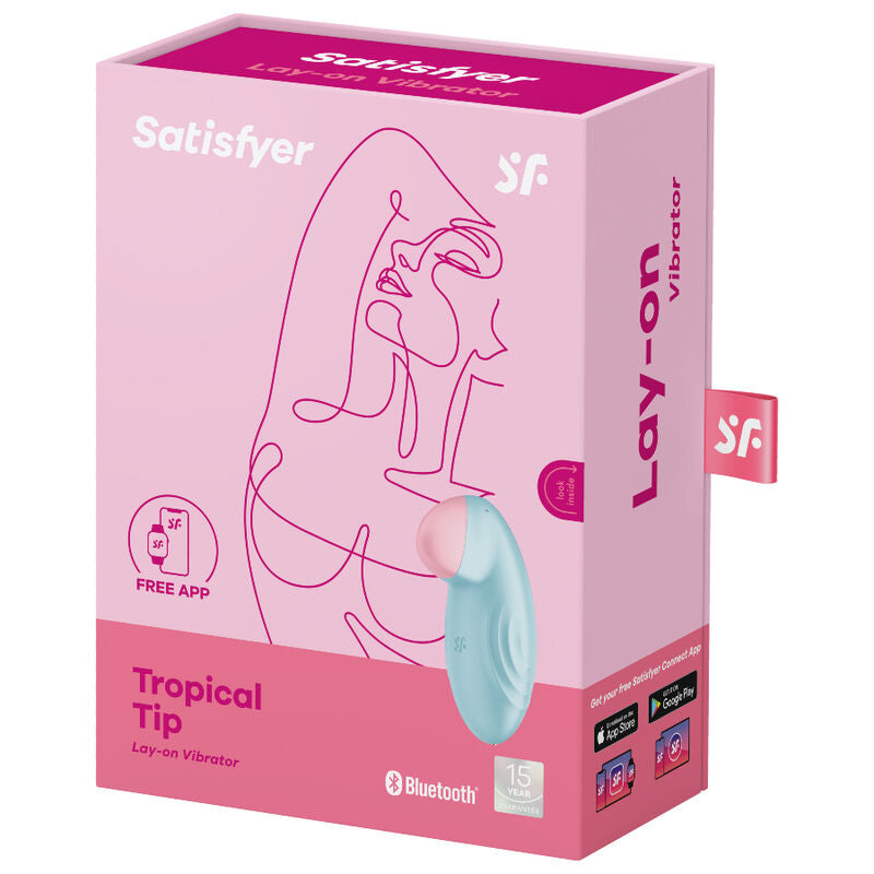 SATISFYER - VIBRADOR TROPICAL TIP LAY-ON AZUL - Infernum Store