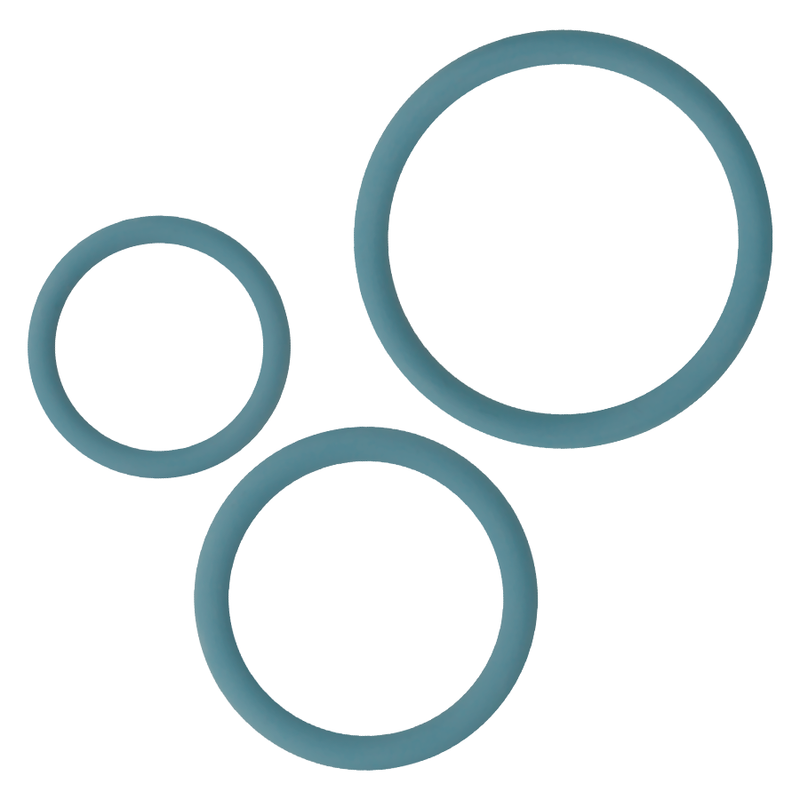OHMAMA - 3 RINGS SET FOR PENIS & TESTICLES - BLUE - Infernum Store
