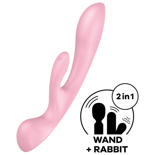 SATISFYER - TRIPLE OH HYBRID VIBRATION PINK - Infernum Store