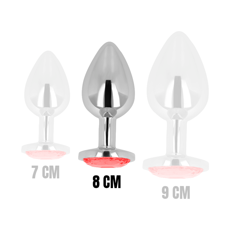 OHMAMA - PLUG ANAL COM CRISTAL VERMELHO 8 CM - Infernum Store