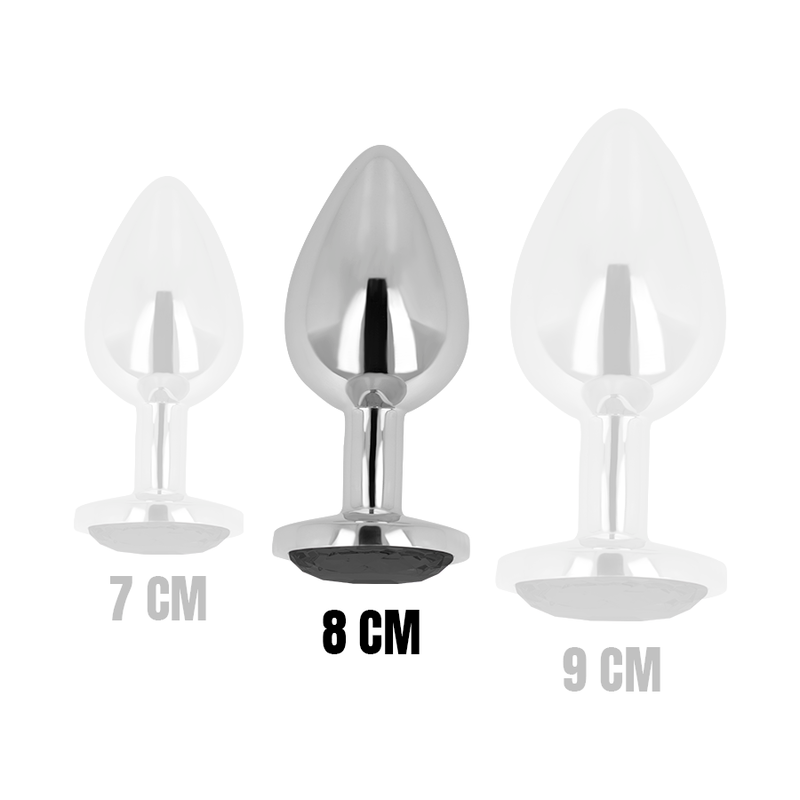 OHMAMA - PLUG ANAL COM CRISTAL PRETO 8 CM - Infernum Store