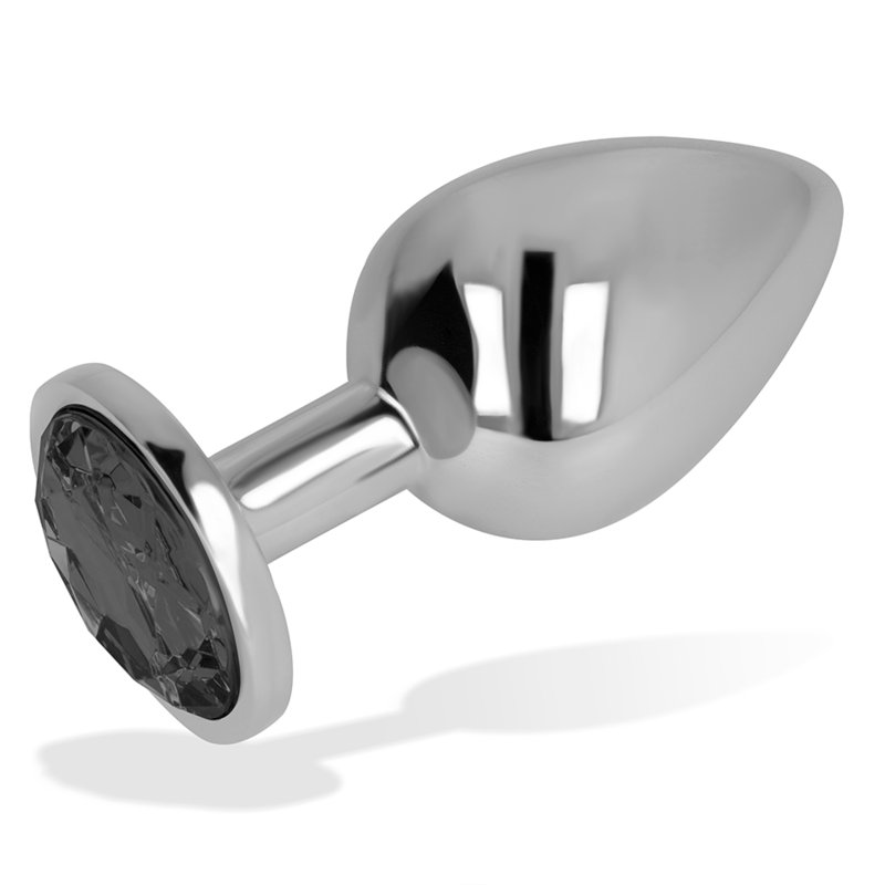 OHMAMA - PLUG ANAL COM CRISTAL PRETO 8 CM - Infernum Store