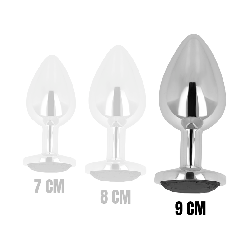 OHMAMA - PLUG ANAL COM CRISTAL PRETO 9 CM - Infernum Store