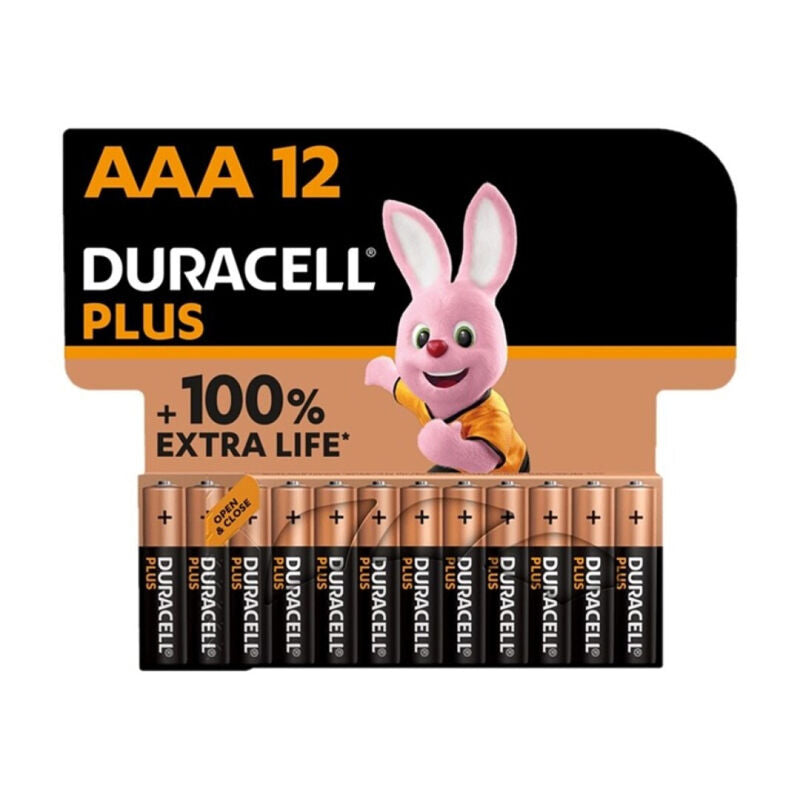 DURACELL - BATERIA ALCALINA PLUS POWER 100 AAA LR03 12 UNIDADE - Infernum Store