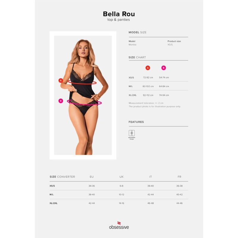 OBSESSIVE - BELLA ROU TOP E CALA XL/XXL - Infernum Store