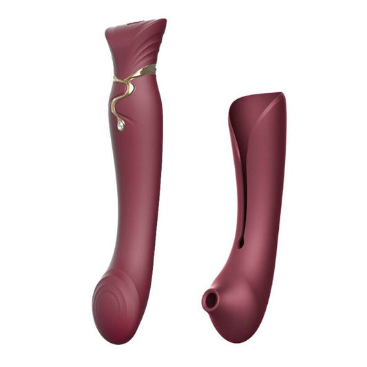 ZALO - QUEEN SET PULSE WAVE CLIT STIM VERMELHO - Infernum Store
