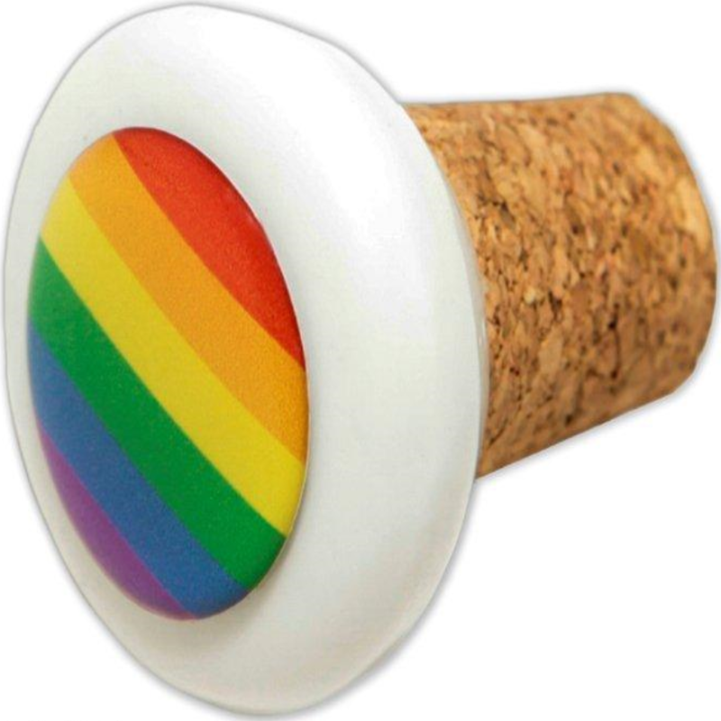 PRIDE - ROLHA REDONDA DE CERMICA DE CORTIA COM BANDEIRA LGBT - Infernum Store