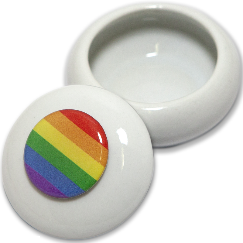 PRIDE - CAIXA DE JÓIAS REDONDA COM BANDEIRA LGBT - Infernum Store