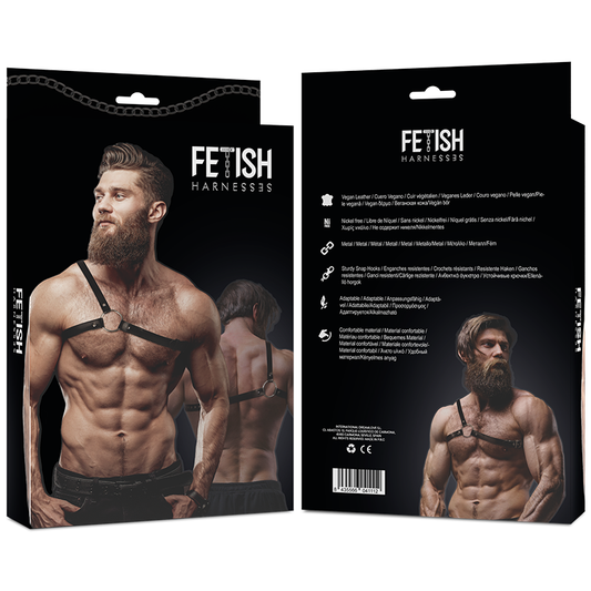 FETISH SUBMISSIVE - ATTITUDE MENS CROSSED SHOULDER ECO LEATHER ARNESS