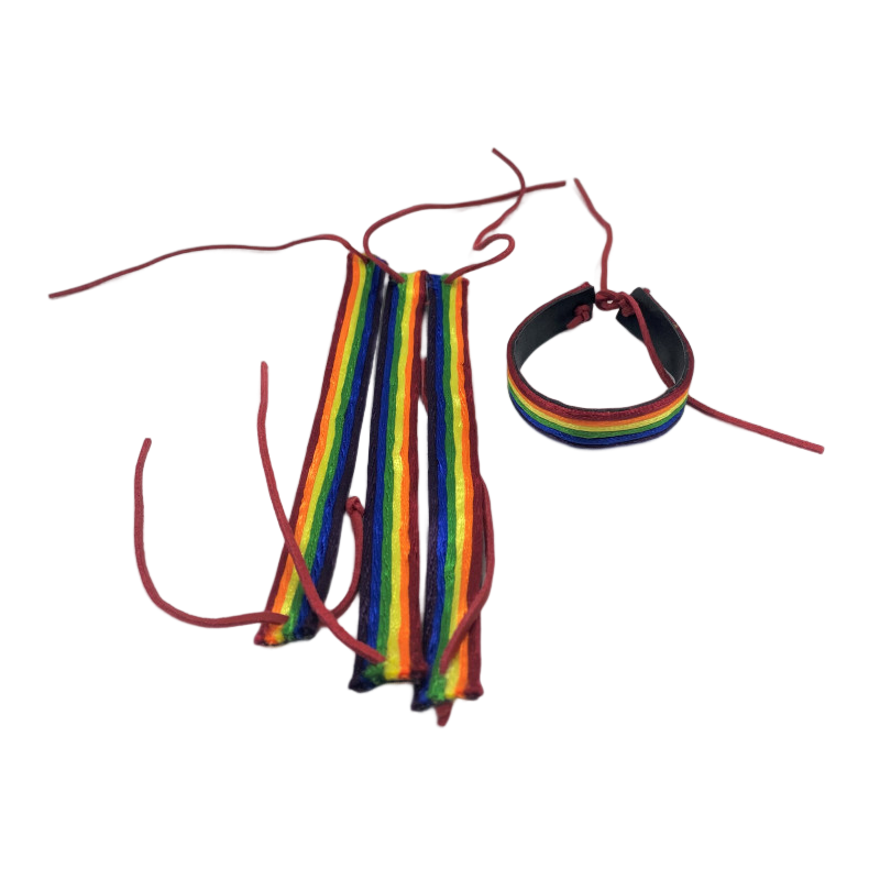 PRIDE - PULSEIRA DE COURO BANDEIRA LGTB - Infernum Store