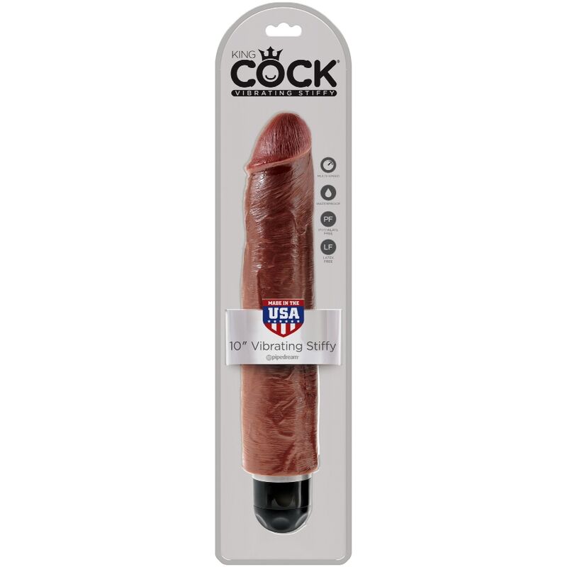 KING COCK - VIBRADOR DE PÉNIS REALISTA 25.6 CM CASTANHO - Infernum Store