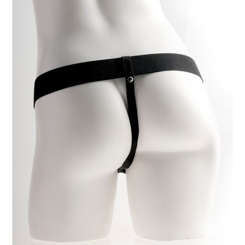 FETISH FANTASY SERIES - ARNÊS AJUSTVEL PÉNIS REALISTA COM BOLAS RECARREGVEIS E VIBRADOR 28 CM - Infernum Store