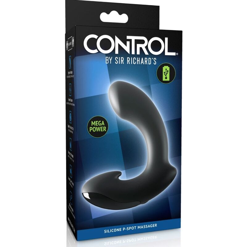 SIR RICHARDS - MASSAGEADOR DE PRÓSTATA P-POINT DE SILICONE PRETO - Infernum Store